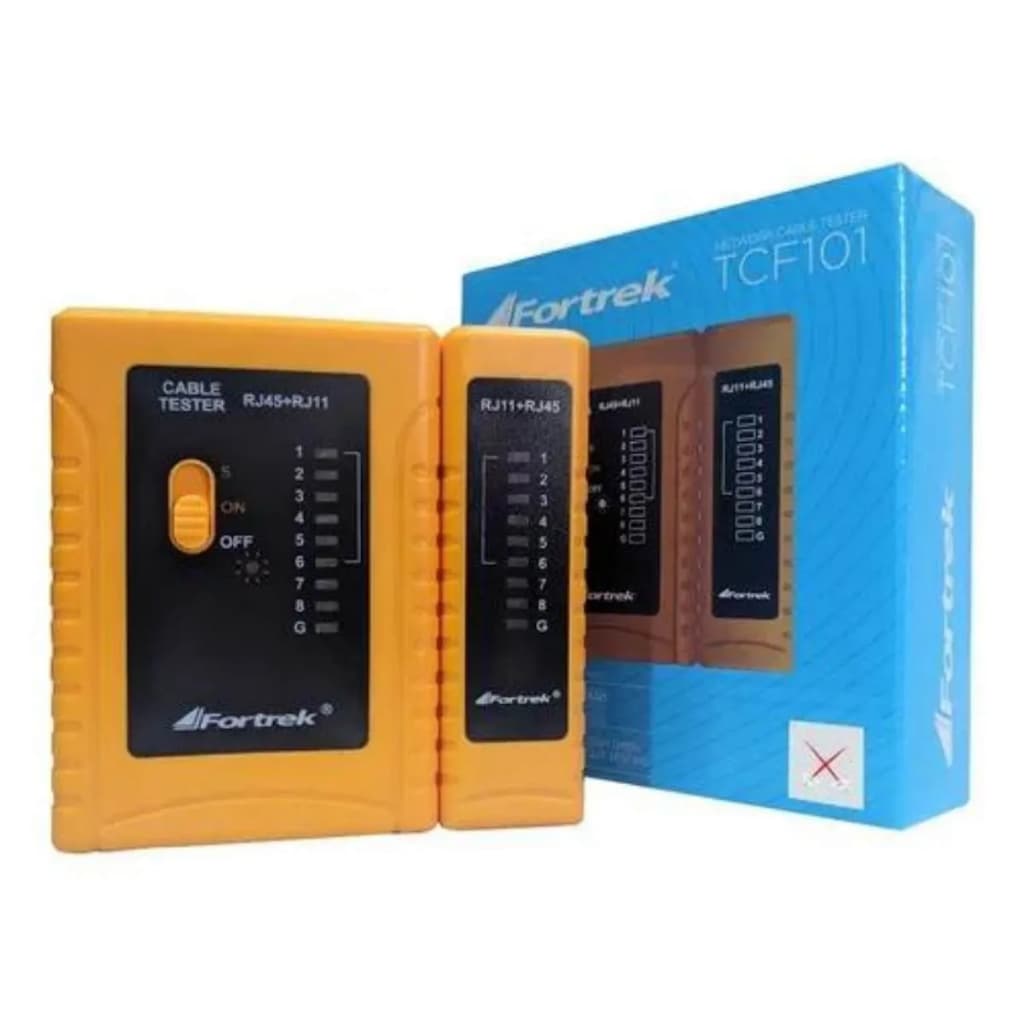 Testador de Cabos Lan RJ-11 e RJ-45 TCF101 Fortrek