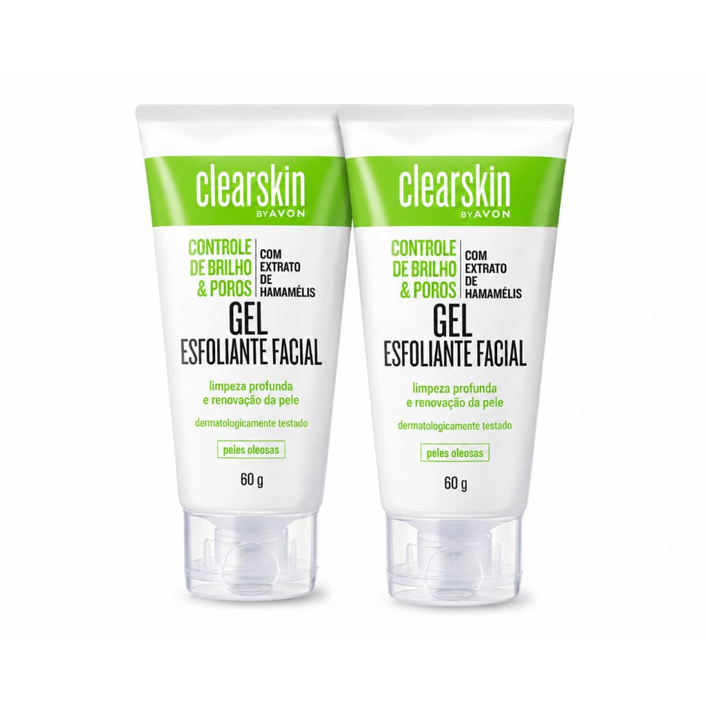 “Kit Avon Clearskin 2x Gel Esfoliante Facial | Limpeza Profunda, Controle da Oleosidade e Pele Renovada