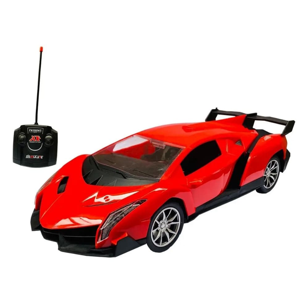 Carrinho Carro Controle Remoto Corrida 7 Funções Super Gt Cor Vermelho