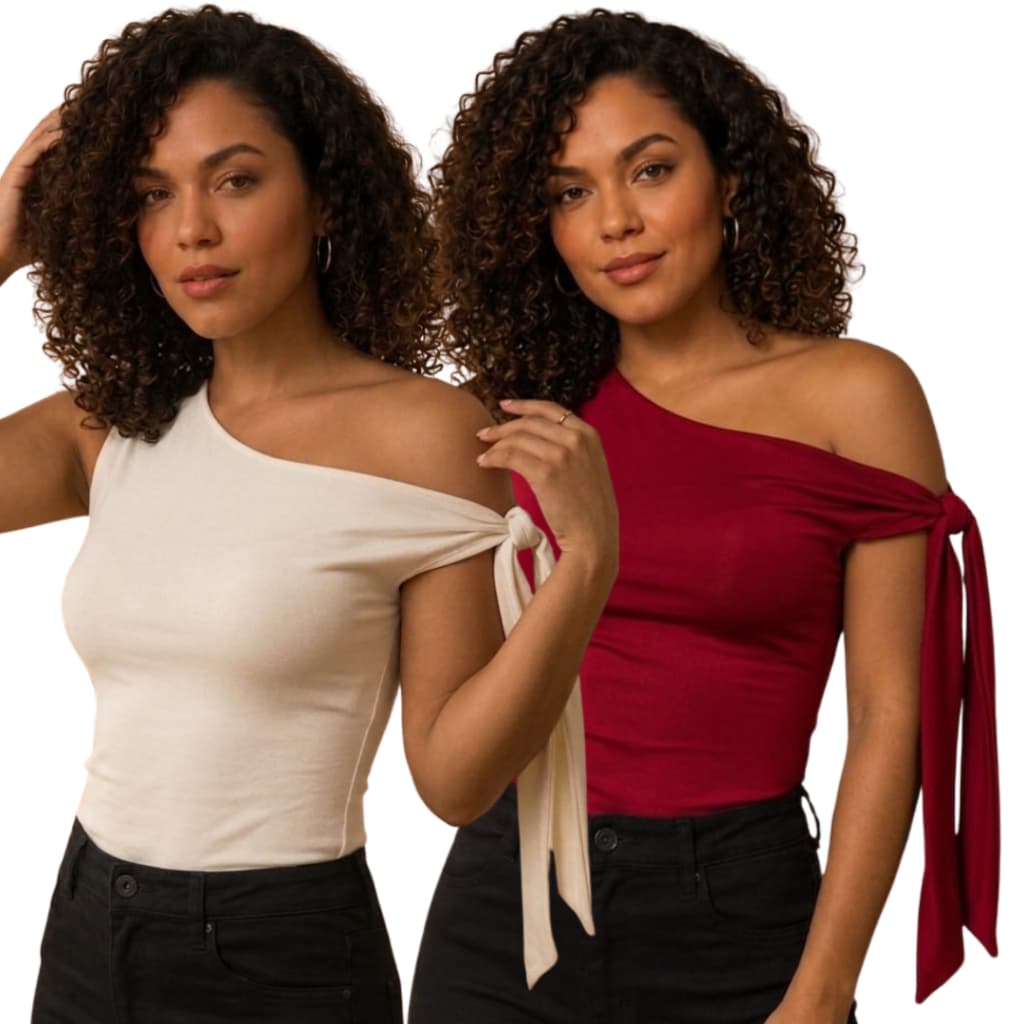 Kit 2 Blusa Feminina Mula Manca Um Ombro Só
