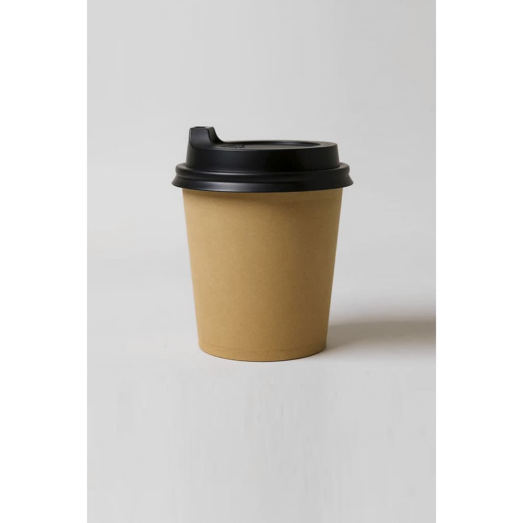 100 Copos Papel 110ml com Tampa para Café Bucks Kit Delivery