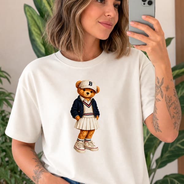 Camiseta Feminina Casual Blusa Basica Estilo Gringa Estampada Tshirt Fofa Algodao Trabalho