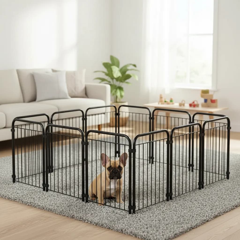 Cercado para Cachorro em Aço 10 Módulos Dobrável 3,29m x 51cm Grade de Segurança Pet