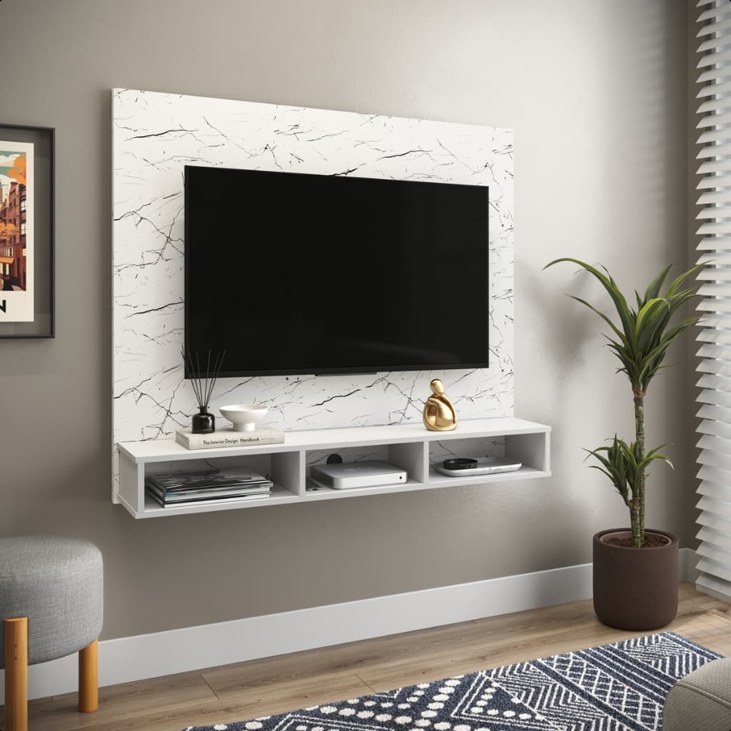 Painel para Tv Smart 50 Polegadas Slim com Nichos e Prateleira