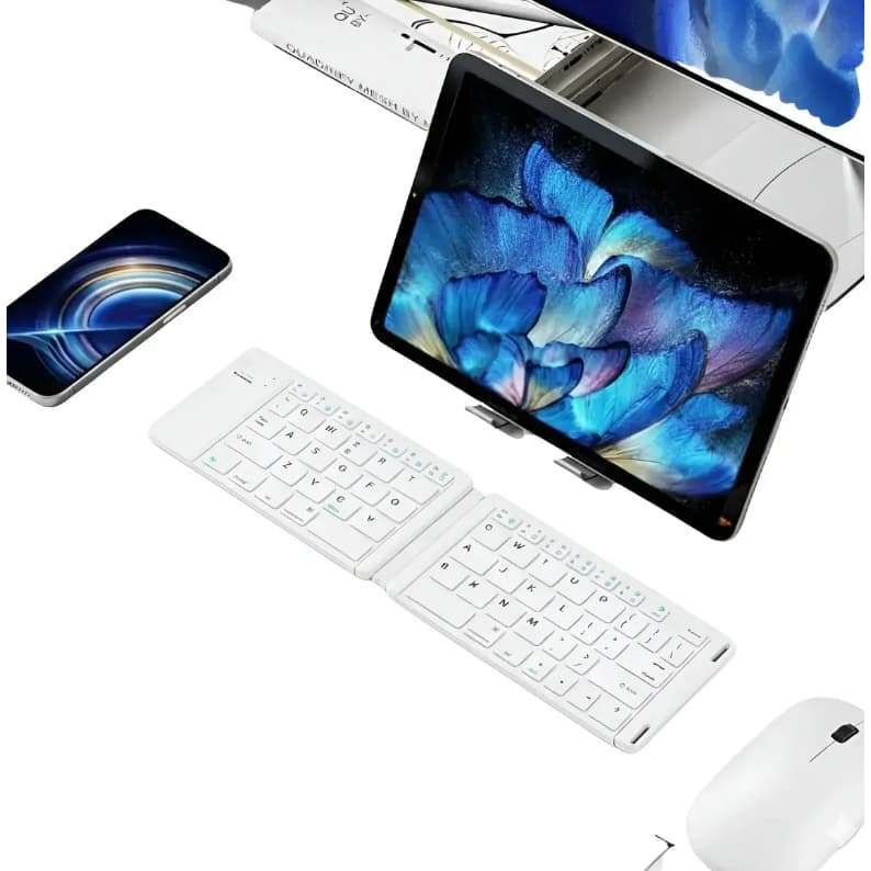 Mini Teclado Dobrável Bluetooth Abnt2 + Mouse