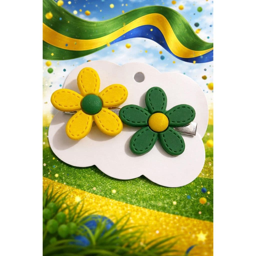 Presilha Brasil copa do mundo bandeira feminina cabelo sortidas