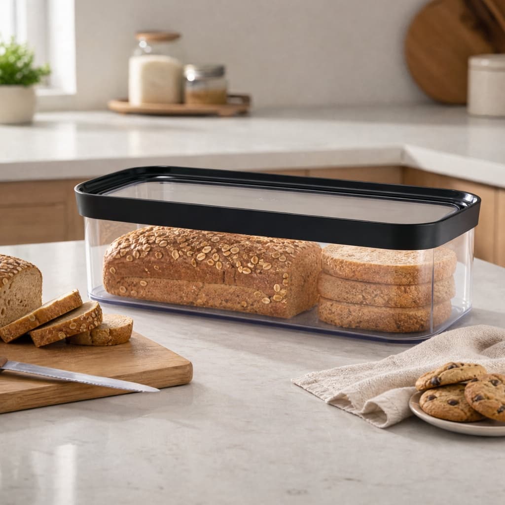 Potes Porta Pão Bolo Acrílico Hermético 1500ml com Tampa Biscoito Bolachas