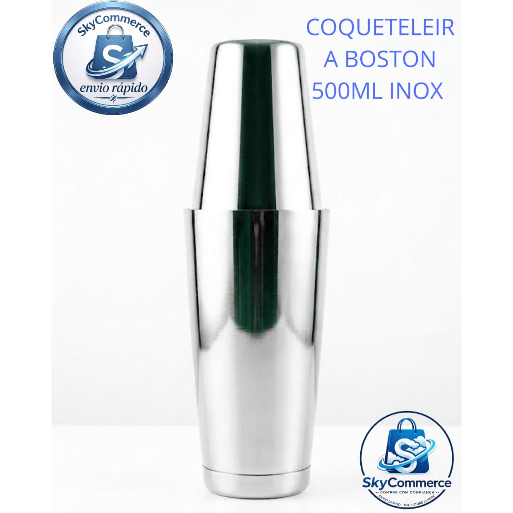 Coqueteleira Boston 820ml - Vedação Perfeita, Base Pesa, Aço Inox Profissional