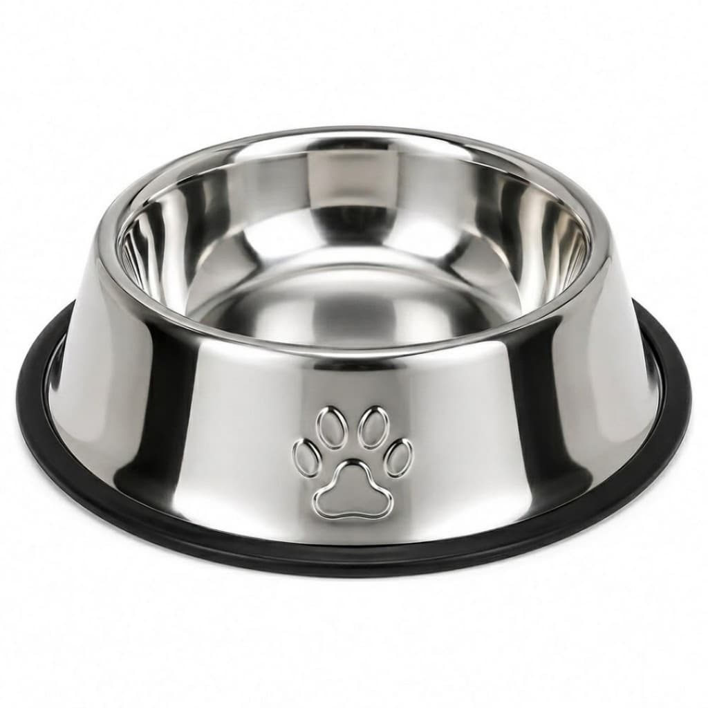 Comedouro Antiderrapante Inox Grande Cachorro Gato Duravel Seguro