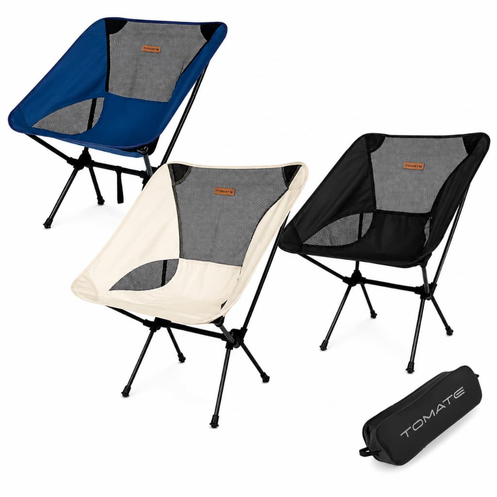 Cadeira Portátil Dobrável para Camping Praia Pesca com Bolsa de Transporte até 140kg