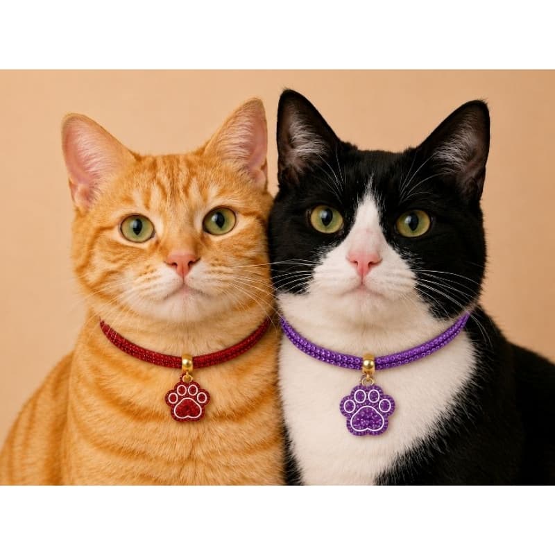 Coleira Gargartilha Pet Brilho Strass Colar Cachorro Gato Femea Macho