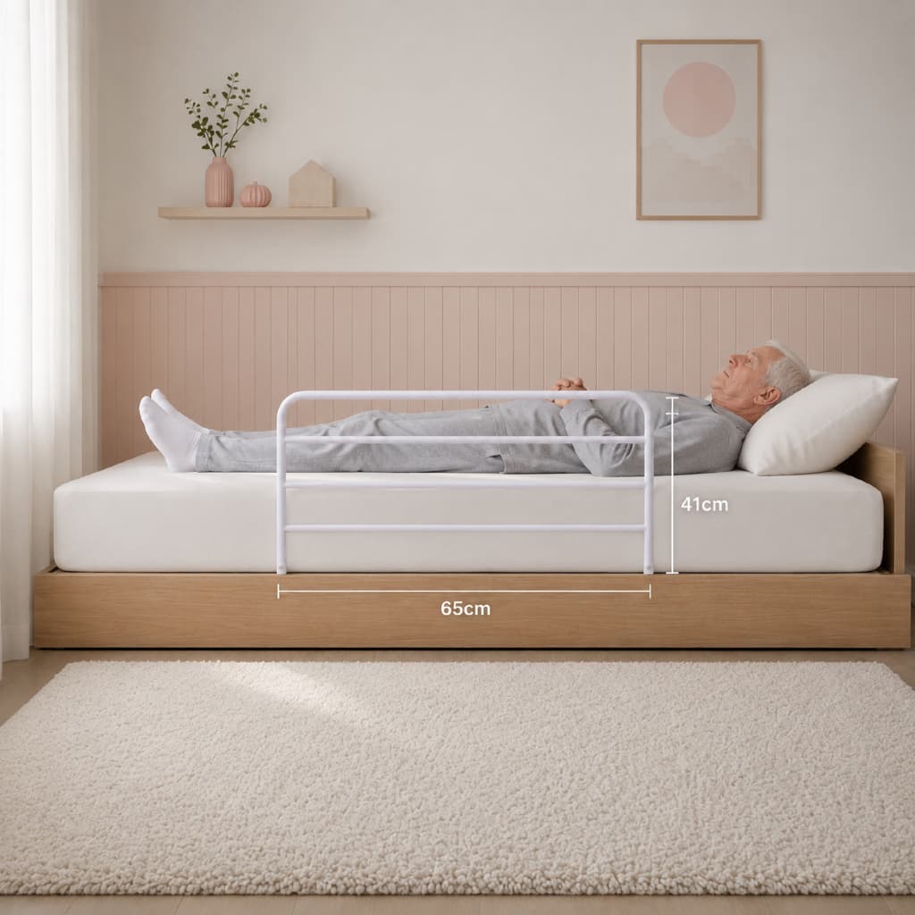Grade de proteção cama segurança antiqueda dobrável aço resistente 65cm x 41cm
