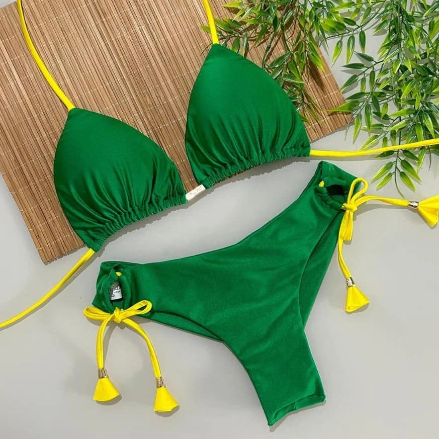 Biquíni Cortininha com Calcinha Fio Duplo Conforto e Estilo, Moda Praia COPA 2026 NayKlê