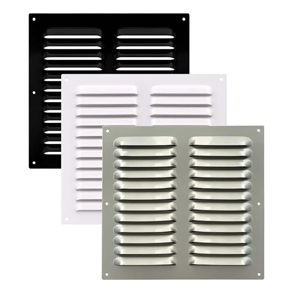 Grade De Ventilação Alumínio 30x30 Cm - Preta Branca Natural