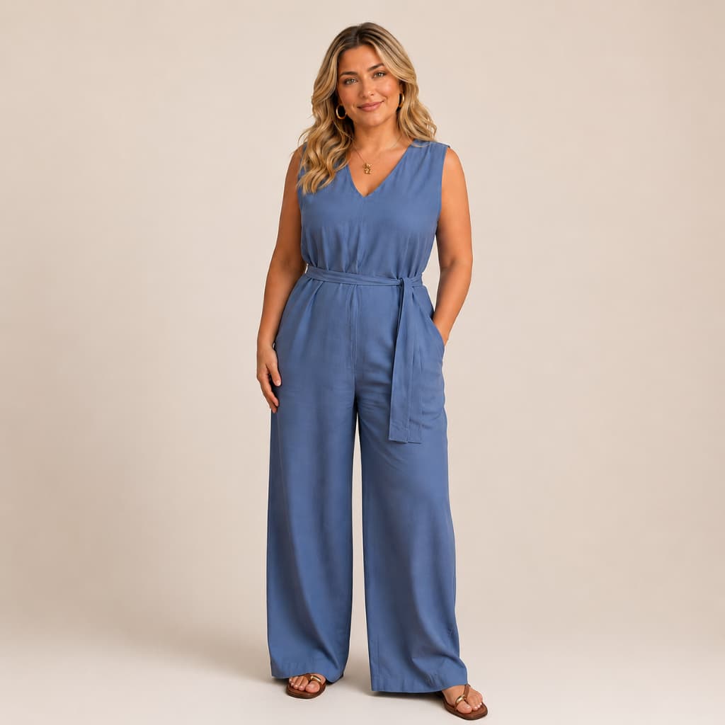 Macacão Feminino Pantalona Romana Amarração Elegante Chique Sensorial Marrant