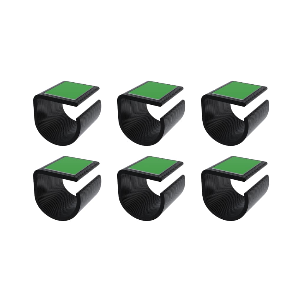 Kit 6 Organizador Fios Slim Cabos Oculto Mesa Fácil Instalação Premium Preto Com Fita