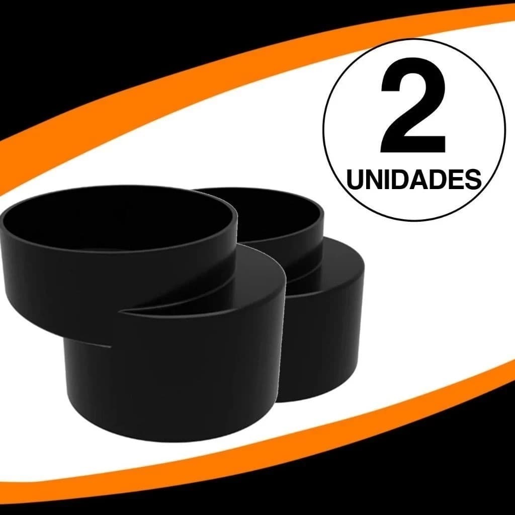Kit 2 Bolsas Deslocamento Excêntrica Bacia Preto 100 mm Vaso