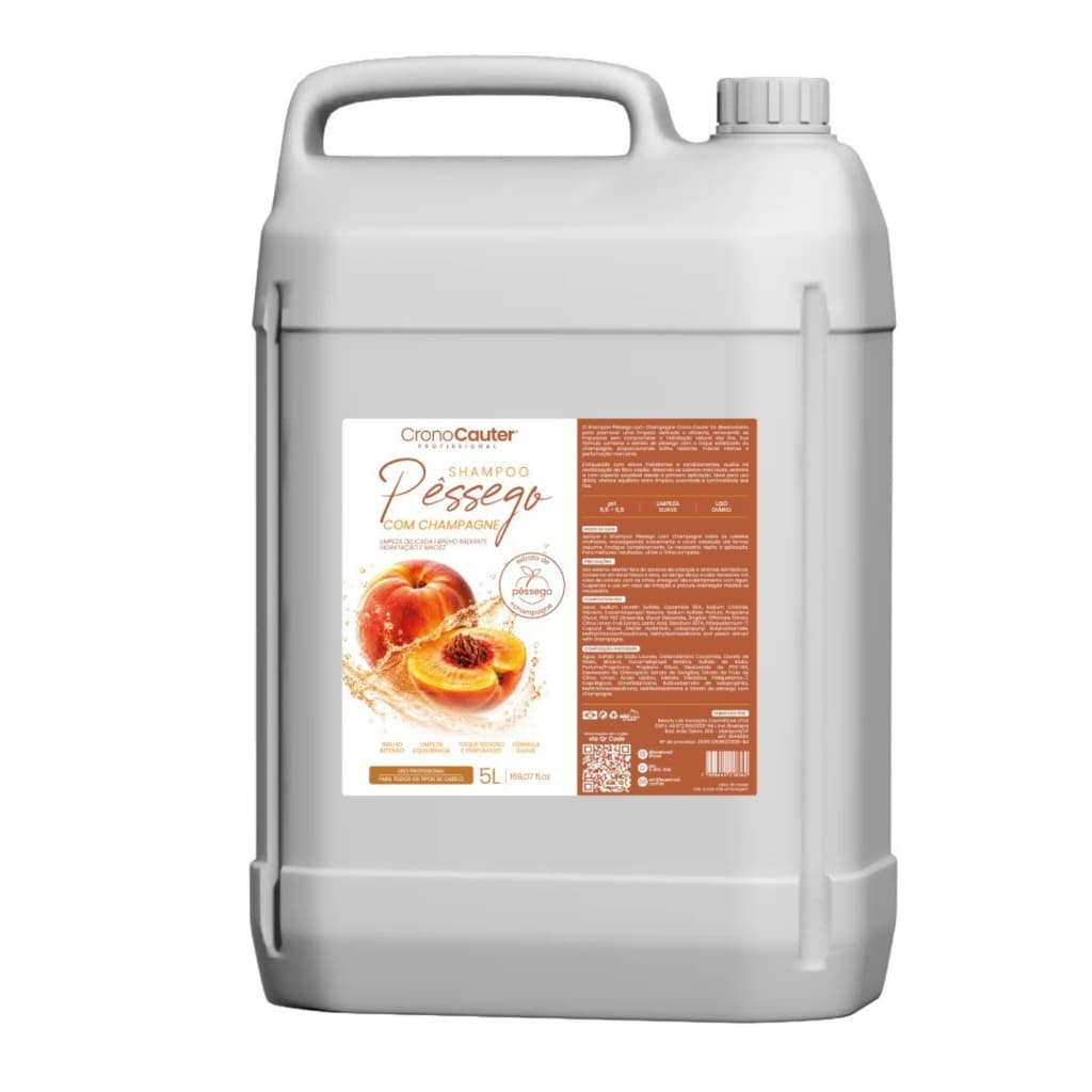 Shampoo Pêssego Lavatório 5 Litros Profissional Maciez e Perfume CronoCauter