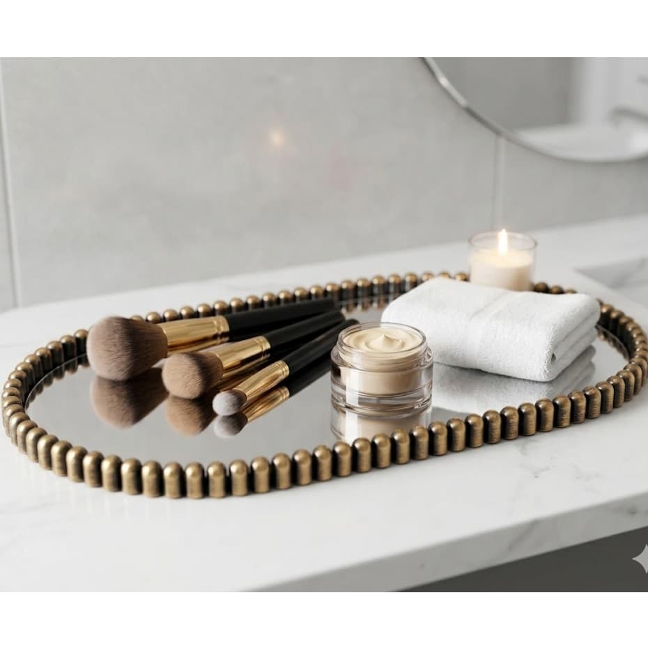 DECORAÇÃO ELEGANTE BANDEJA ESPELHADA 40x20 DE LUXO ENTREGA IMEDIATA