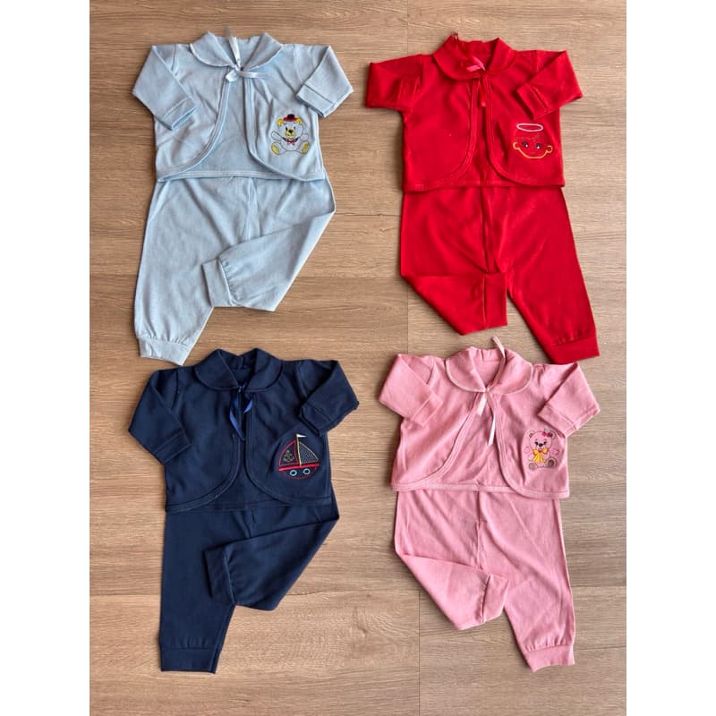 Conjunto Bebê RN 100% Algodão Casaco + Mijão