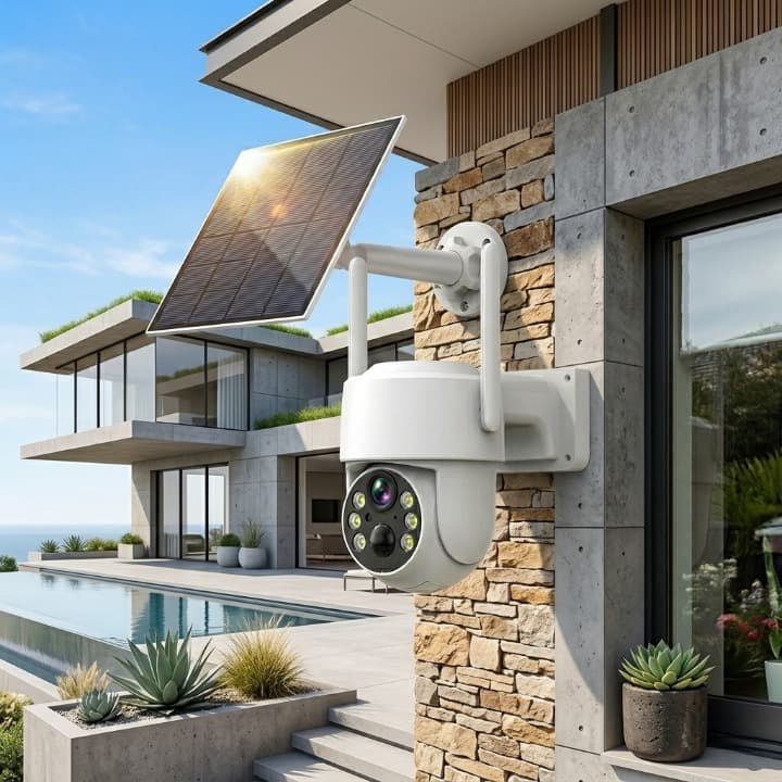 Câmera de Segurança Solar Wifi 4MP ISCEE Prova D'Agua Visão Noturno Externo Camera Q6 Lente 3.6mm AIRER.BR