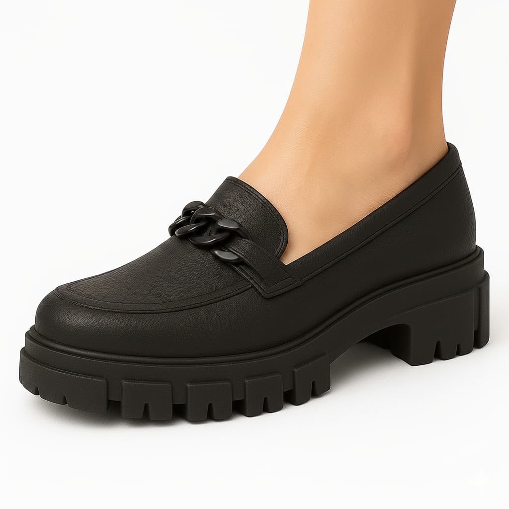 Sapato Mocassim Feminino Plataforma Trendy com Design Moderno
