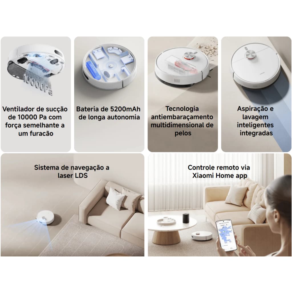 Aspirador de Pó Inteligente Robot Vacuum S40C / S40 / S40 Pro - Bivolt