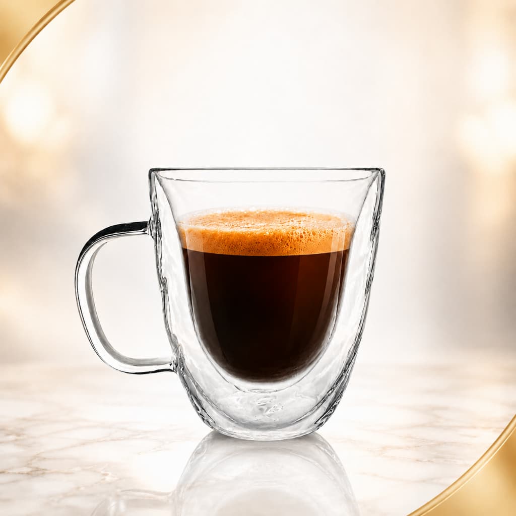 Kit Caneca de Vidro 350 ml com Design Texturizado – Vidro Borossilicato