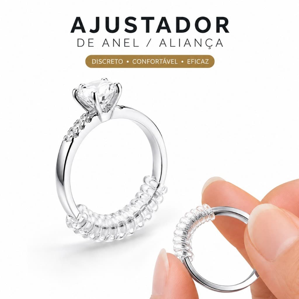 Ajustador Regulador Redutor Anel Aliança Discreto Silicone Transparente Largo Diminuidor Solto