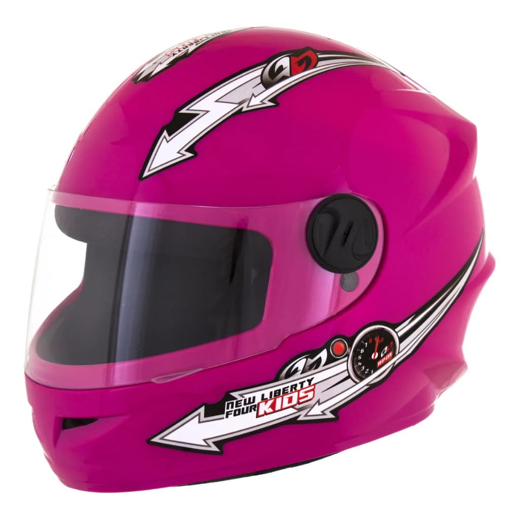 Capacete Moto Fechado New Liberty Four Kids Infantil Rosa - Pro Tork Tamanho 54