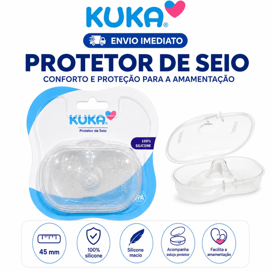 Protetor De Silicone Kuka Para Seios Mamilo Bico Seio Peito Amamentação Macio e Confortável Kuka