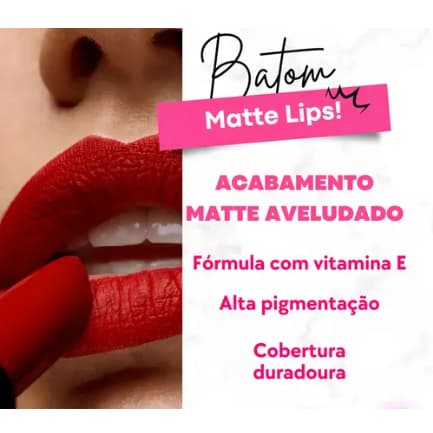 Batom Matte lips Vermelho Real - Vult