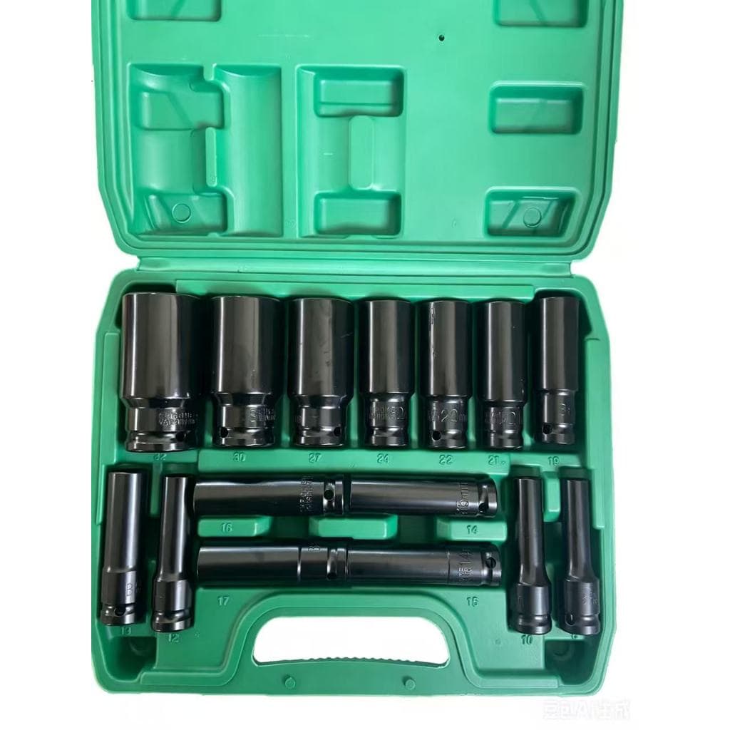 Kit Maleta Soquete de Impacto Material de Aço Carbono Alta Qualidade Soquete Sextavado Longo
