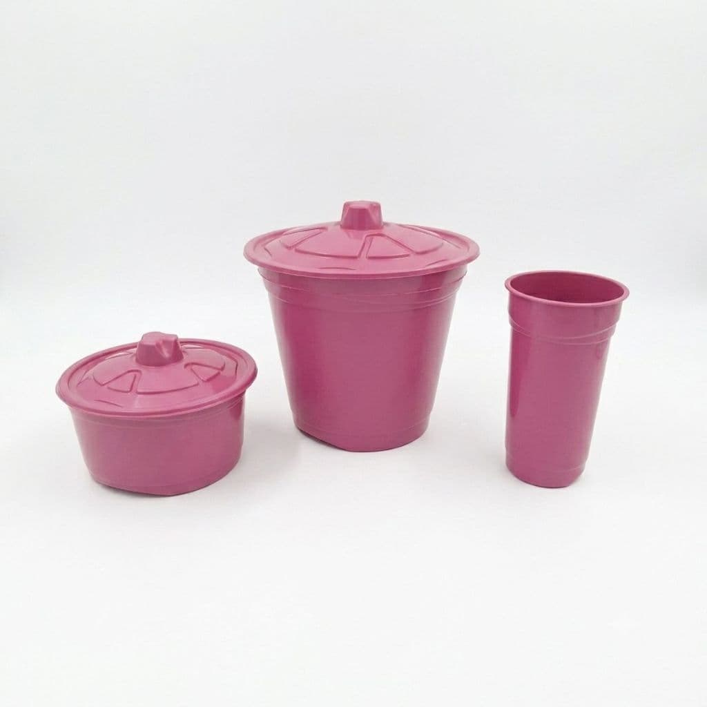 Kit pia 3 peças com Lixeirinha, Porta Detergente e Porta Esponja Cozinha Liso