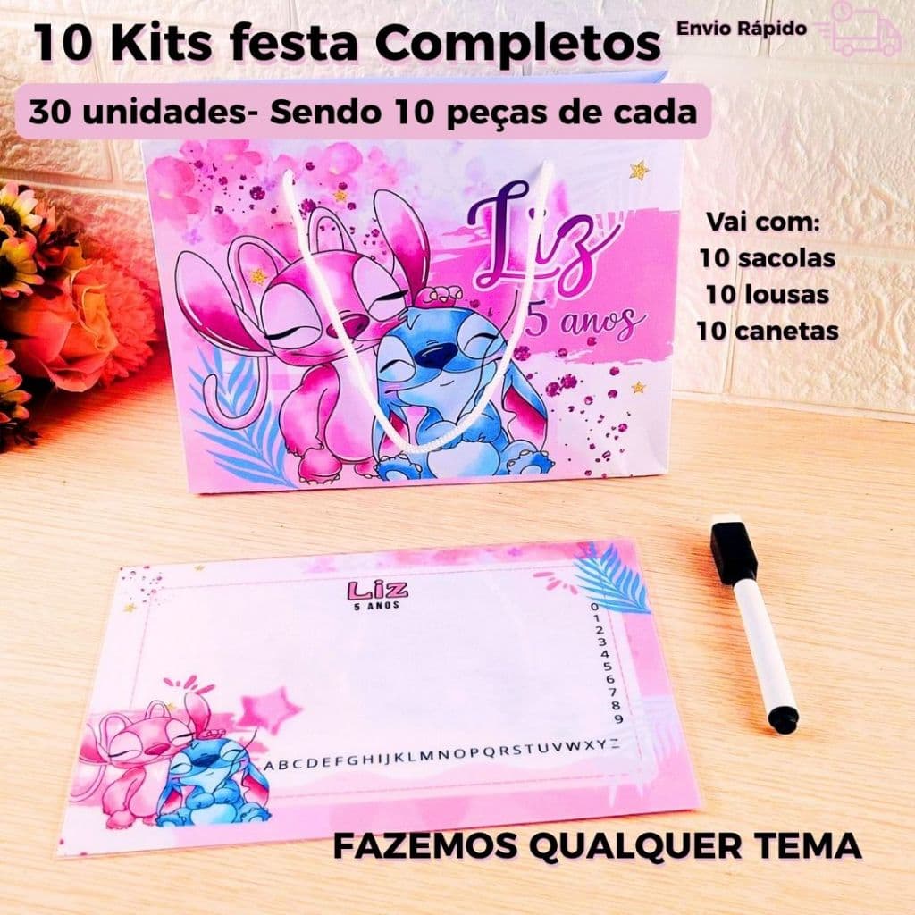 Kit Lembrancinha Personalizada Aniversário Lousa Mágica Com Caneta E Sacola Qualquer Tema Kit