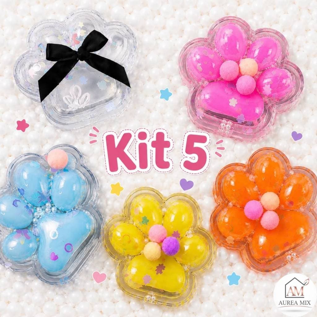 KIT Squishy Brinquedos Sensoriais Slime Patinha Anti Stress Squishy Mochi Criança Divertido Colorido