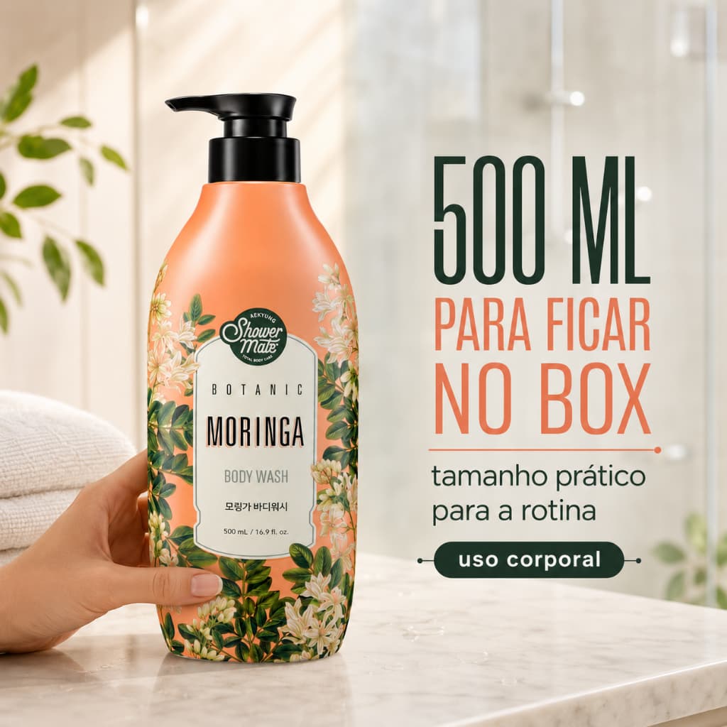 Sabonete Corporal Moringa 500ml Importado Coreano Shower Mate Botanic Nutritivo