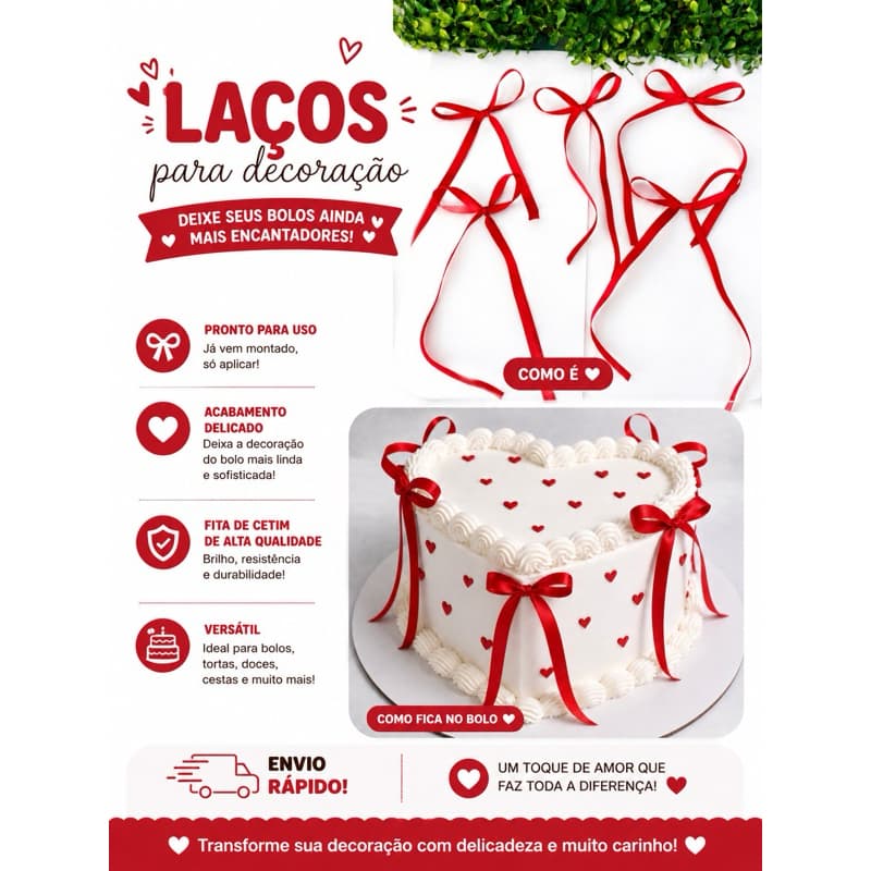 Laços Vintage em Cetim | Laços Delicados para Topo de Bolo, Lembrancinhas e Decoração Elegante