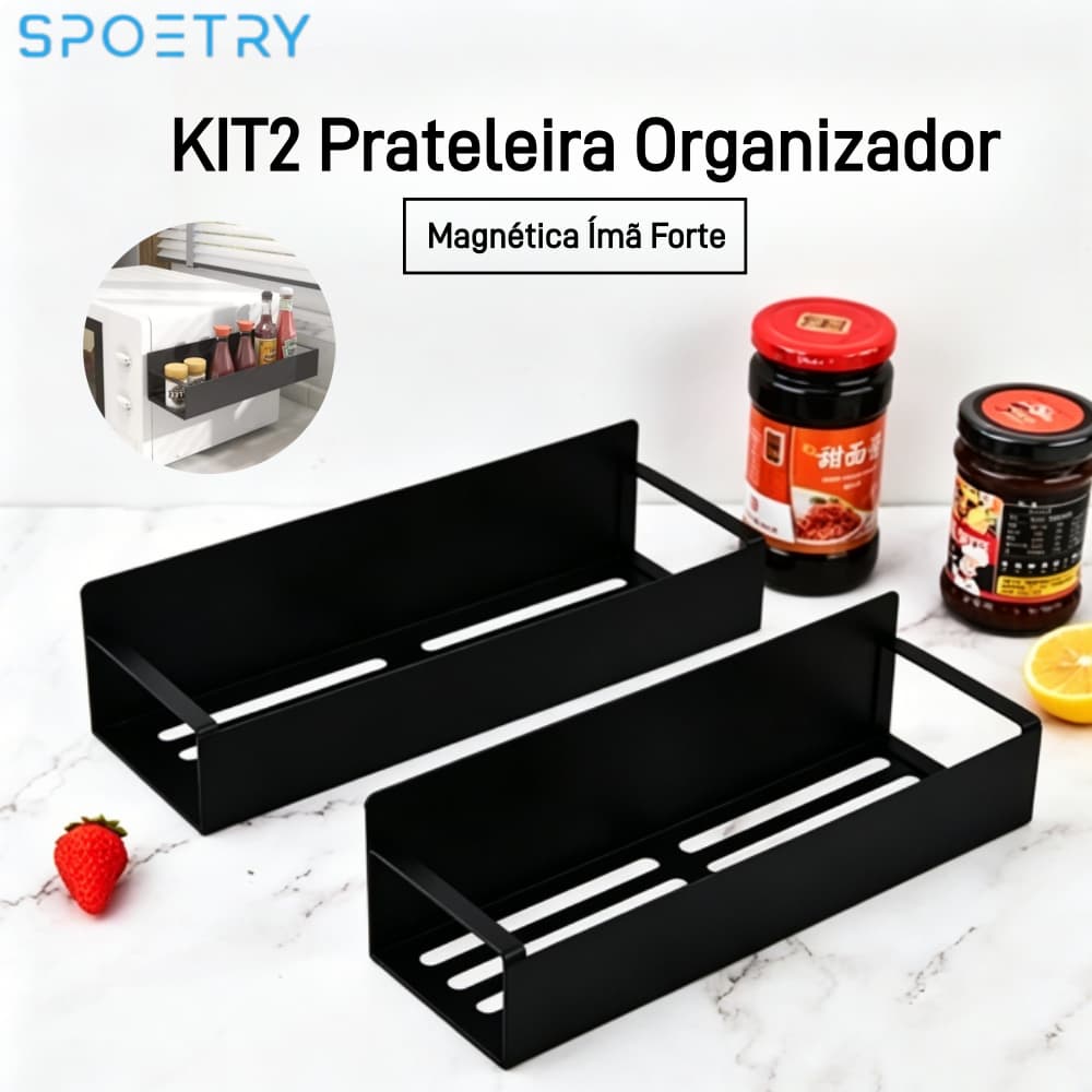 KIT2 Rack Prateleira Organizador Magnético Cozinha Adequadas Para Cozinha Geladeira Máquina De Lavar