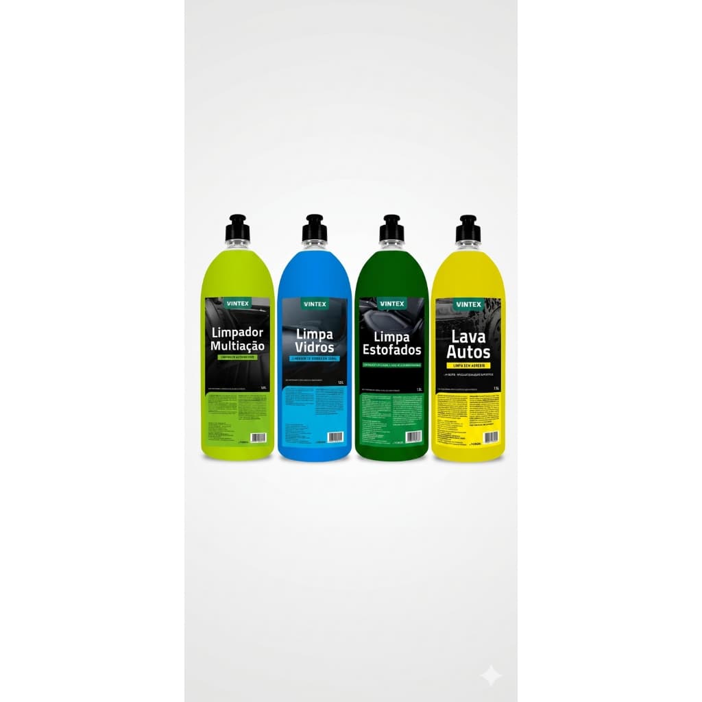 KIT CUSTO BENEFICIO VONIXX VINTEX 1,5 LITROS / MULTIAÇÃO-ESTOFADOS-VIDROS-LAVA AUTOS