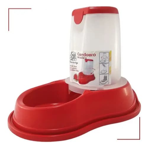 Comedouro Automático para Pets - Seerve para Cachorro ou Gato Adulto ou FIlhote - Vermelho