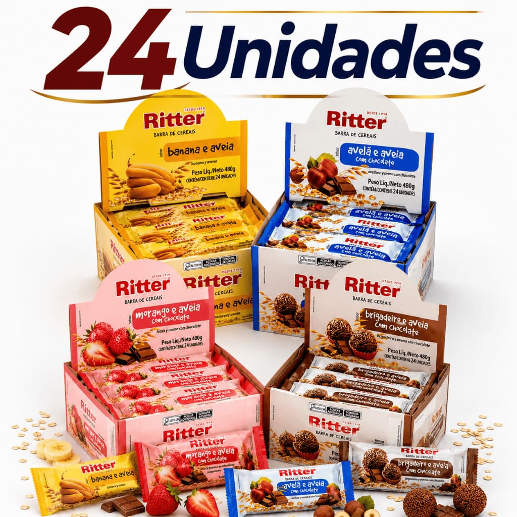 Barra De Cereal Ritter Caixa 24 Unidades - Escolha Sabores