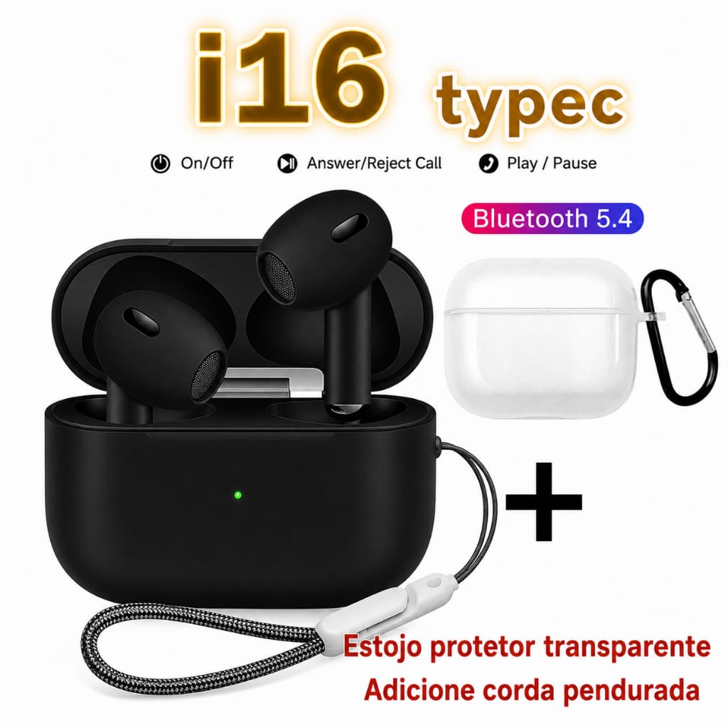 Fone De Ouvido AiPod pro 6s TWS Bluetooth Sem Fio Bluetooth 5.3 Esportivos