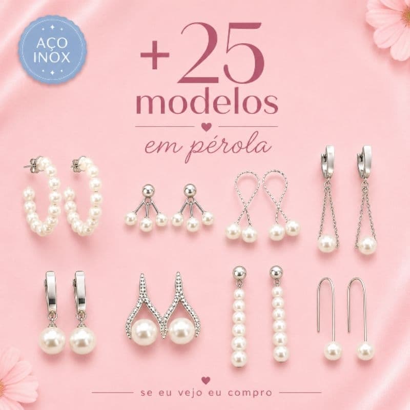 Brinco pérola feminino Aço Inox antialérgico moda gota pingente festa formatura casamento clássico