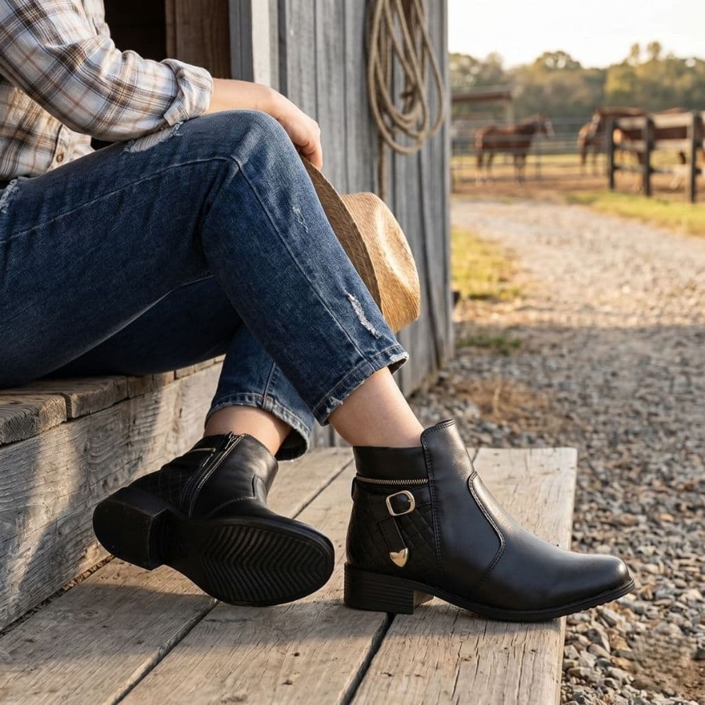 Bota Botinha Feminina Cano Curto Coturno Feminino Estiloso Inverno