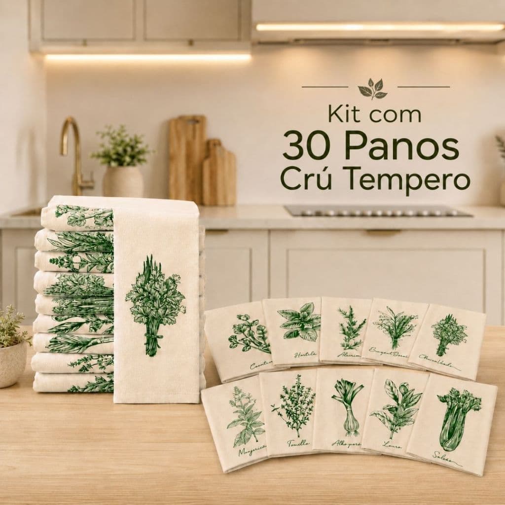 Kit 30 Panos De Prato Crú Extra Rústico Coleção Temperos