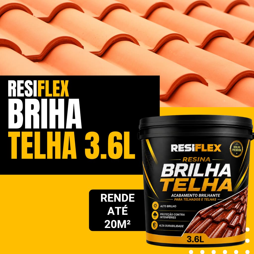 Tinta Resina Resiflex Brilha Telha - Para Revitalização De Telhados 3,6L