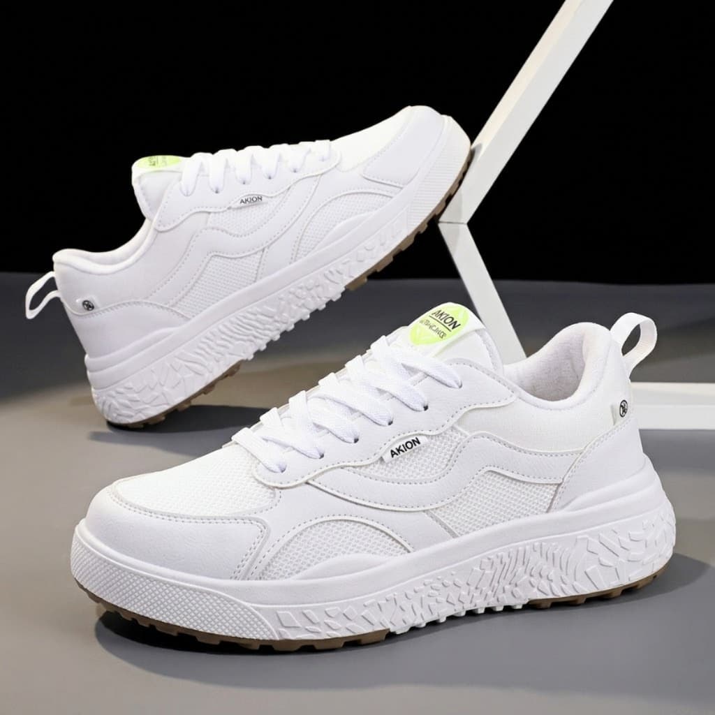 Tênis Masculino Branco Casual na Moda Academia Original Neo Akion Social Confortável Estiloso