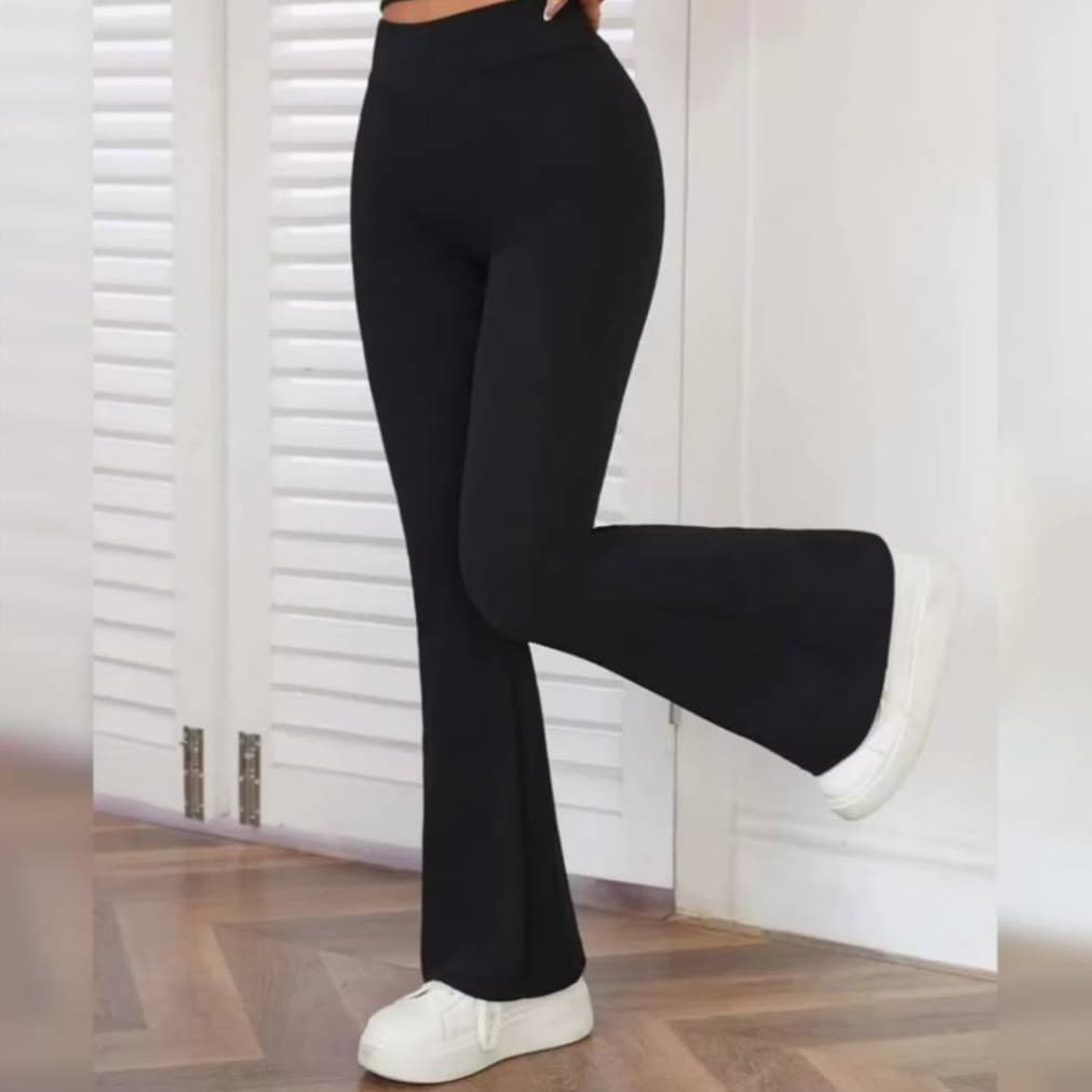 Calça Legging Bailarina Flere Suplex Frio Boca de Sino Wide Legging