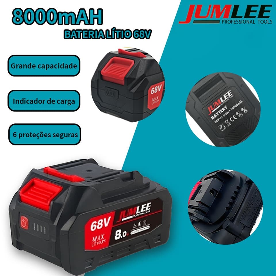Bateria de Lítio JUMLEE 12V 36V 48V 68V para Parafusadeira e Furadeira de Alta Capacidade Universal